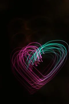 Background with heart-shaped lights Stock Photos