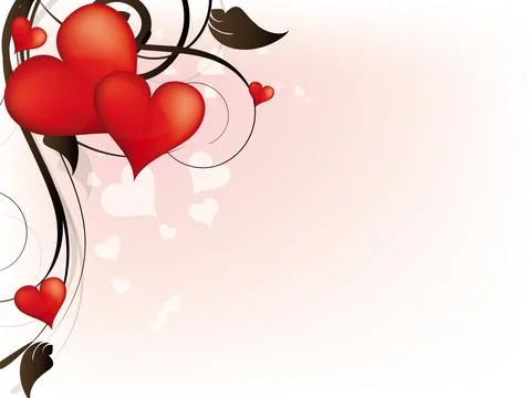 Background with hearts and floral elements for Valentines day Stock Illustration
