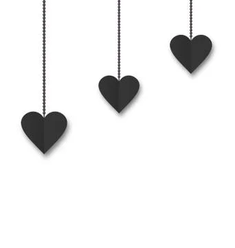Background of hearts hanging on strings - Valentine s Day Stock Illustration