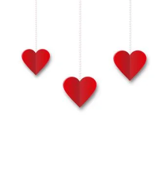 Background of hearts hanging on strings - Valentine s Day Stock Illustration