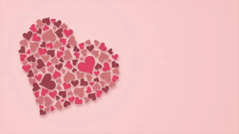 Background with hearts pattern with text space on a seamless loop Stock Footage 263138101
