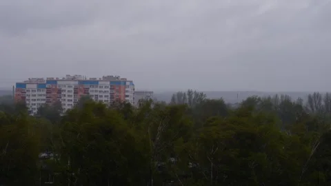 Background of Heavy rain and wind in the city #1 Stock Footage 240185537