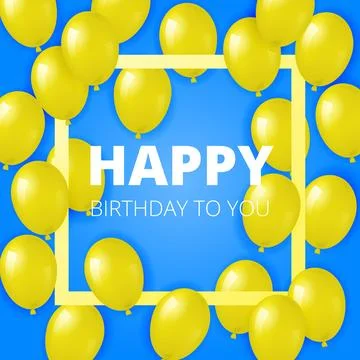 Background with helium balloons and frame. Stock Illustration
