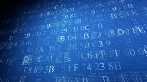 Background of hexadecimal code. Background of blue color Video stock 87025722
