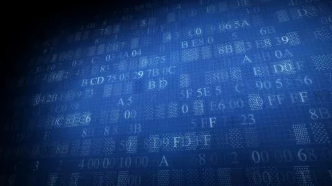 Background of hexadecimal code. Background of blue color Stock Illustration