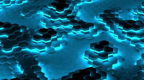 Background of Hexagons. Abstract motion, loop Stock Illustration