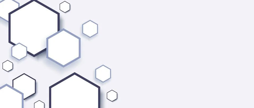 Background with hexagons pattern with shadow. Abstract white backdrop. Modern  Stock Illustration