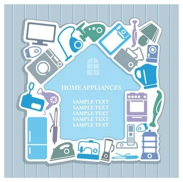 Background on home appliances theme Stock Illustration