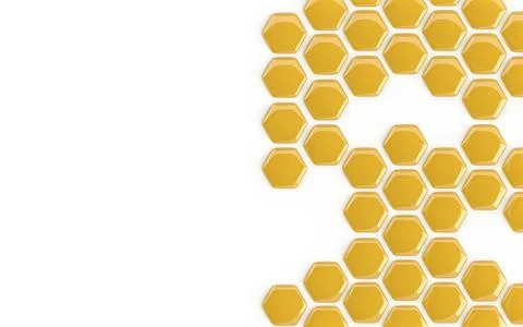 Background of honeycomb cells close up label isolated on white Stock Illustration
