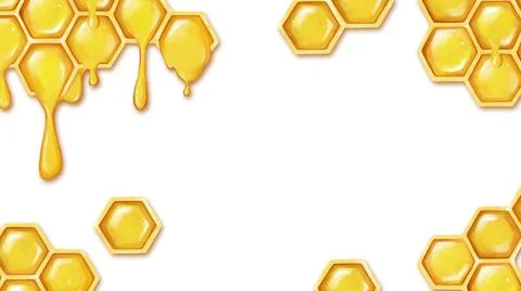 Background with honeycombs. Honey elements for decoration and design. Natural Illustrazione stock