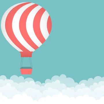 Background with hot air balloon Stock Illustration