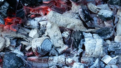 Background of  hot burnt charcoals Stock-Footage 87948601