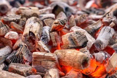 Background of the hot charcoal Stock Photos