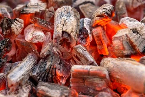 Background of the hot charcoal Stock Photos