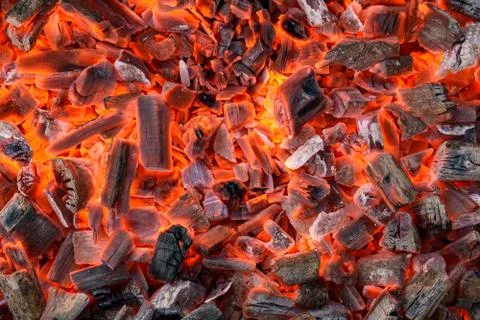 Background of the hot charcoal Stock Photos