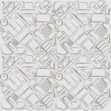 Background for hotel Pattern with elements for hotel service on white. Cop... Stock Photos