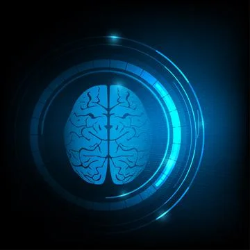 Background of human brain and brain waves Stock Illustration