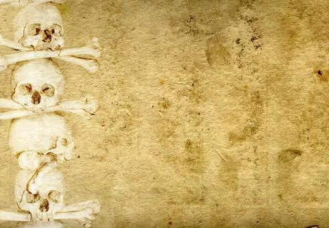 Background with human skulls and bones Stock Illustration