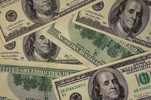 Background of the hundred dollar bills Stock Photos