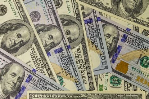 Background of the hundred dollar bills Stock Photos