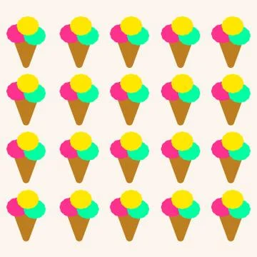 Background of ice cream cones. Stock Illustration