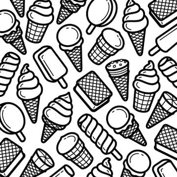 Background ice cream set. Collection icon ice cream. Vector Stock Illustration