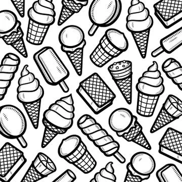 Background ice cream set. Collection icon ice cream. Vector Stock Illustration