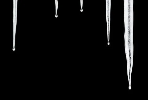 Background Icicles on Black Stock Photos