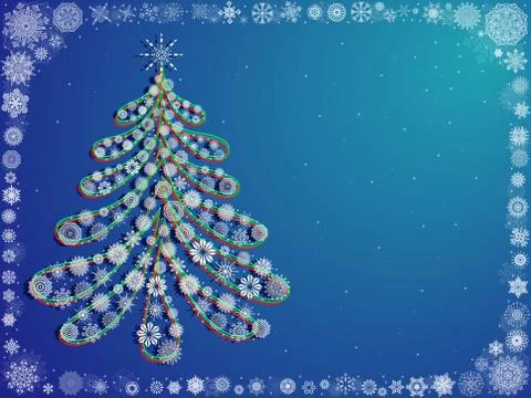 Background with illumination on Christmas Tree Stock Illustration
