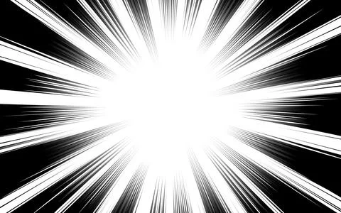 Background illustration of Comic Radial Speed ??Lines, monochrome vector gr.. Stock Illustration