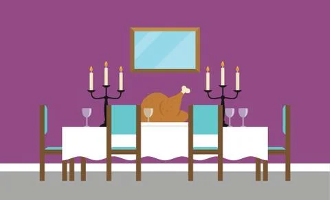 Background Illustration Of Empty Dining Room Stock Illustration