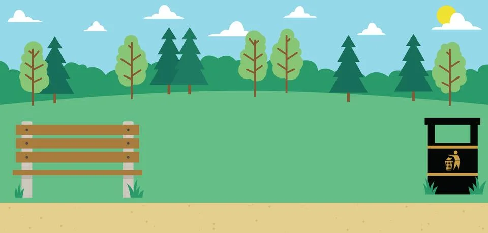 Background Illustration Of Empty Park Ilustração Stock
