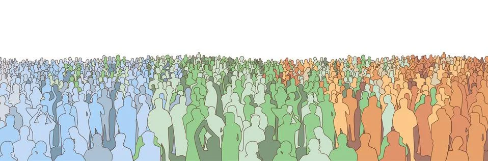 Background illustration of large crowd of people Stock Illustration
