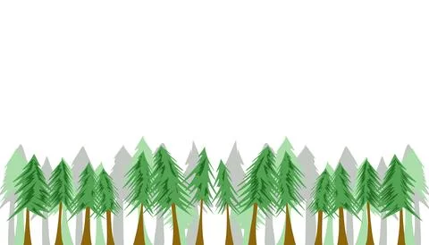 Background illustration with lots of pine trees Stock Illustration