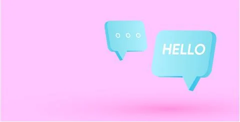 Background illustration of speech bubbles in 3d Stock Illustration