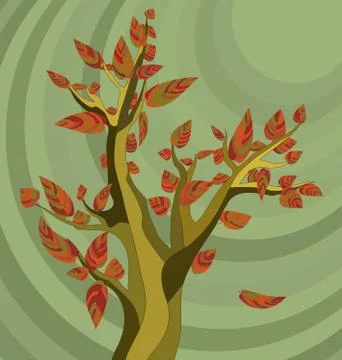 Background image of the abstract autumn tree Stock Illustration