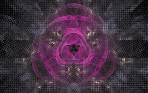 Background image abstract illustration of a lilac symbol on a gray pixel Stock Illustration