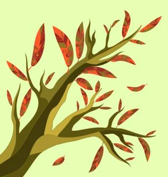 Background image of the abstract lonely tree Illustrazione stock