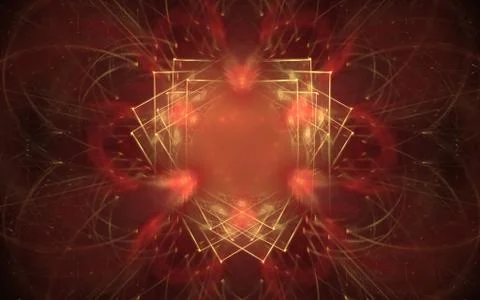 Background image abstract pattern of bright red color with yellow squares Stock Illustration