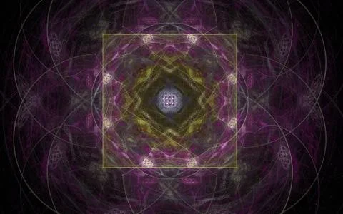 Background image abstract pattern in the form of a mandala made from a square Stock Illustration
