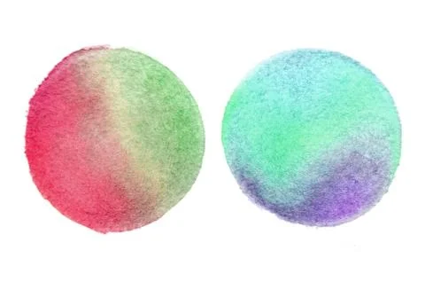 Background image of abstract watercolor spots forming a round shape of differ Stock Illustration
