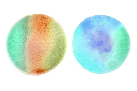 Background image of abstract watercolor spots forming a round shape of differ Stock Illustration