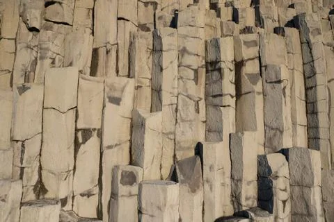 Background image, basalt rocks Stock Photos