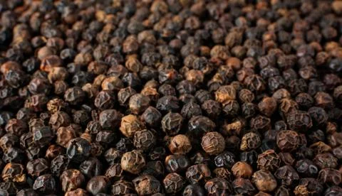 Background image of black Pepper seeds Stock Photos