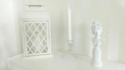 Background image of a candlestick lantern and a silhouette of a woman Stock Photos