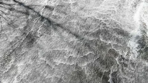 Background image of cascade during winter Stock Footage 213286292