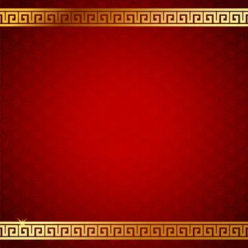 Background image of Chinese pattern. Gold and Red Color Stock Illustration