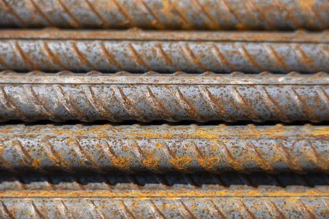 Background image of construction reinforcement, reinforcing bars  Stock Photos
