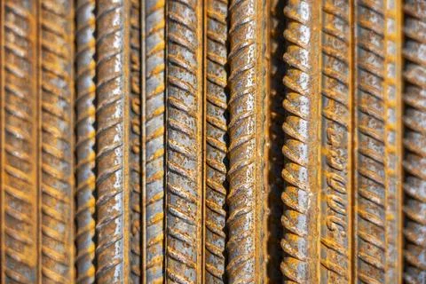 Background image of construction reinforcement, reinforcing bars Stock Photos