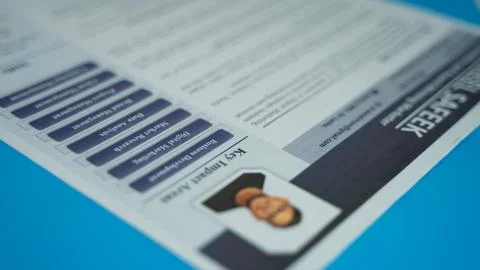 Background image of Curriculum vitae on a table. Stock Photos